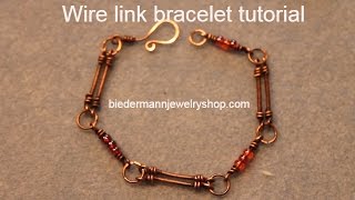 Wire and beads link bracelet tutorial [upl. by Olatha]