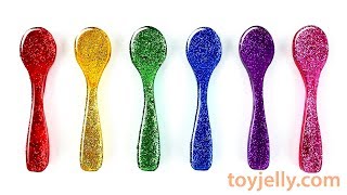 How To Make DIY Rainbow Glitter Gummy Jelly Spoon Pudding Recipe 6IceCream in Macrowave for BoyampGirl [upl. by Nialb]