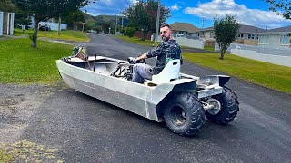 Jet Boat Amphibian Build First Ride [upl. by Chally]