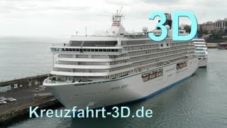 3DVideo AIDAsol trifft Crystal Serenity und TUI  Thomson Majesty bei Madeira am 08042013 [upl. by Revolc544]