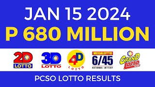 Lotto Result January 15 2024 9pm PCSO [upl. by Sherlock]