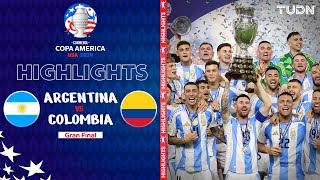 HIGHLIGHTS  Argentina vs Colombia  Copa América 2024  Gran Final  TUDN [upl. by Aehsan]