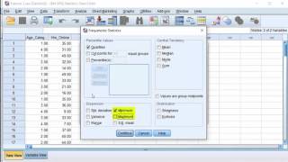 SPSS  Percentiles Quartiles 5number summary [upl. by Annahpos970]