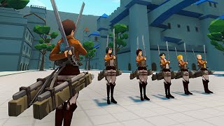 ฝึกกองกำลังทหารแสนป่วน  Roarks Attack on Titan Fan Game [upl. by Winston292]