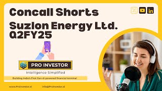 Suzlon Energy Ltd  Q2FY25  Earnings Concall Shorts  concall concallshorts suzlon [upl. by Moss]