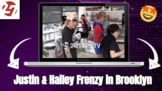 Justin Bieber and Hailey Baldwin Cause a Frenzy in Brooklyn NYC 072918 [upl. by Atonsah638]