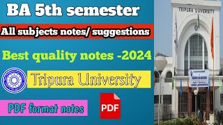 BA 5th semester all subjects notessuggestions under Tripura University 202425 [upl. by Dihgirb]