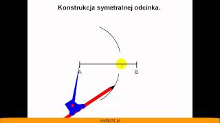 Symetralna odcinka  Konstrukcja  Matfiz24pl [upl. by Adnorhs947]