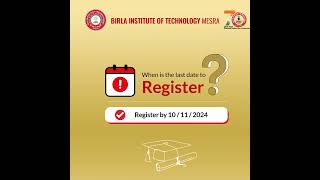 BIT Mesra XXXIV Convocation is on Nov 16 2024  Register now httpsbitly48zen6t [upl. by Bauske]