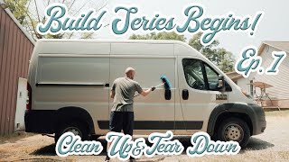 Van Build Begins Clean Up and Tear Down  Can We Reuse Any of This [upl. by Millhon]