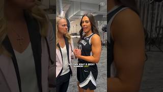 This exchange between Kelsey Plum amp Becky Hammon 🤣 [upl. by Kcirdehs]