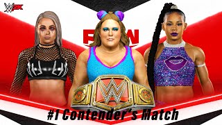 Liv Morgan Vs Doudrop Vs Bianca Belair  Triple Threat Match  1 Contenders Match  WWE 2K Mods [upl. by Swamy]