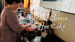 Pumpkin cream cheese coffee cake recipe • cream cheese filling • streusel crumb topping [upl. by Devonna]