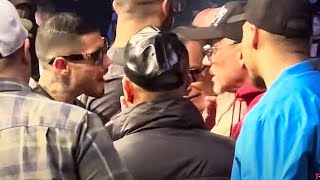 Teofimo Lopez Sr GOES AT IT with Arnold Barboza Jr TRADES WORDS ringside after Ortiz STOPS Lawson [upl. by Vivyan]