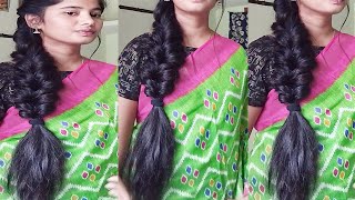 hairstyle for festival for sareewedding hairstyleselfhairstylehairstyle girlbridal hairstyle [upl. by Llertnek]