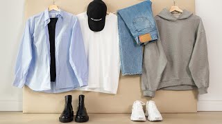 9 ITEMS 9 OUTFITS capsule wardrobe example [upl. by Nylsirhc]