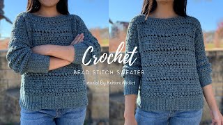 Crochet Bead Stitch Sweater Pattern Learn to Crochet a Simple Sweater [upl. by Kaiulani]