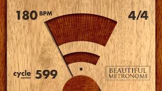 180 BPM 44 Wood Metronome HD [upl. by Walford256]