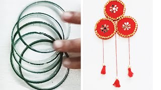 waste bangles se bnaye beautiful wall decoration craftdiy wall hanging craft from old bangles diy [upl. by Sayed]