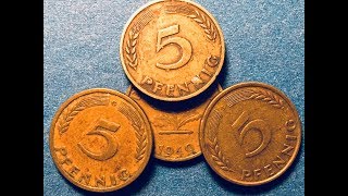 Germany 5 Pfennig Coins 1949 [upl. by Couture278]