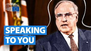 Helmut Kohl speech on fall of Berlin Wall  European Parliament [upl. by Brothers]