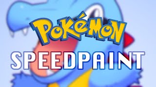 Totodile  Pokemon Speedpaint [upl. by Fassold537]