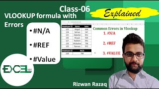 VLookup formula in Excel common Error NA REF VALUE  Excel 101  How to resolve Vlookup errors [upl. by Iatnwahs]