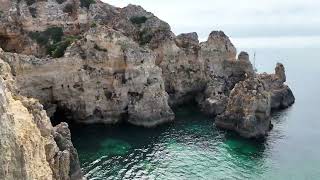 Lagos Portugal 4K Drone Footage  Cliffside Views of the Atlantic Ocean  The Algarve  Short [upl. by Alorac]