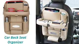 Car Back Seat Organizer with Foldable Dining Table Tray [upl. by Burnsed]