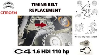 Citroen C4 Picasso 16 Hdi Timing belt replacement [upl. by Domash519]