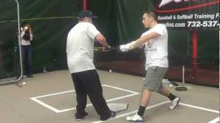 Delbartons Joey Santoro hitting with NY Yankee hitting coach Kevin Long at Zoned [upl. by Onder]