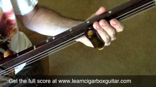 How To Play No Woman No Cry On A Cigar Box Guitar [upl. by Nahtonoj]