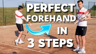 Perfect Forehand in 3 Easy Steps  Tennis Forehand Technique Lesson [upl. by Asiela]