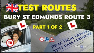 Driving Test Routes  UK Driving test preparation  Bury St Edmunds Route 3 Part 1 of 2 [upl. by Karie590]