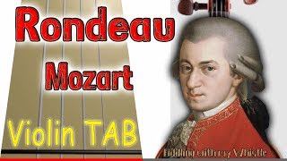 Rondeau  Piano Sonata K309  Mozart  Violin  Play Along Tab Tutorial [upl. by Deryl]