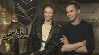 Jack The Giant Slayer Nicholas Hoult and Eleanor Tomlinson interview about fairytales and girls [upl. by Hoenack]