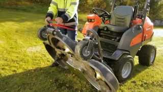 Learn how to set up the Husqvarna P 525D Front Mower in the service position [upl. by Gillead224]