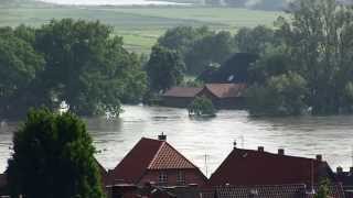 Lauenburg  ElbeHochwasser 2013  RuferSicht nach Hohnstorf [upl. by Nov]