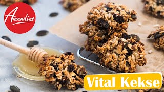 Vitalgebäck selber machen  Knusprige Vital Kekse Rezept  gesunde und einfache Körnerkekse [upl. by Ahseiyk]