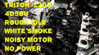 Mitsubishi Triton L200 25L CRDi 4D56U No Power Rough Idle Noisy Smoky Low Compression 4D56T Part1 [upl. by Small516]