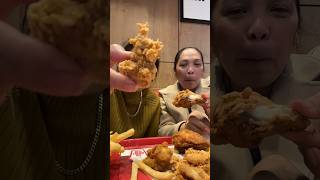 MUKBANG SA KFC WITH MY COWORKER slowmotion kfc caregiver chicken [upl. by Christel]