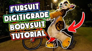 Fursuit Digitigrade Bodysuit Tutorial With zip onoff tail and feet [upl. by Nageam400]