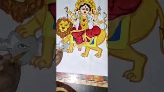 Beautiful Jagadhatri Mata Painting 🙏😍❤️ shorts [upl. by Anik]