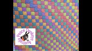 How to crochet Tunisian entrelac with multicoloured wool [upl. by Anatolio]