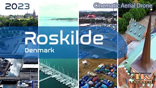 Roskilde From Above  4K Aerial Drone  Roskilde Cathedral  Roskilde Festival  Fjord  Denmark [upl. by Ynitsed]