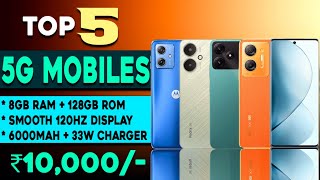 Top 5 Best 5G Smartphone Under 10000 in 2024  8GB128GB 120hZ Display Best 5G phone under 10000 [upl. by Enaillil587]