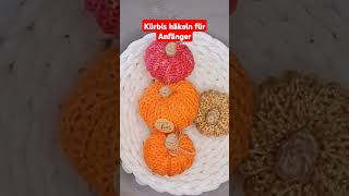 Kürbis häkeln 🎃 für Anfänger 🤎Deko DIY tutorial handgemacht [upl. by Warfold662]