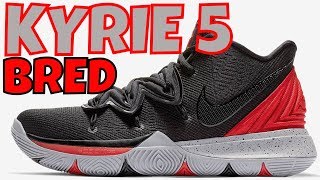 NIKE KYRIE 5 BRED SNEAKER REVIEW  ON FEET AND LACE SWAP [upl. by Eenaej]