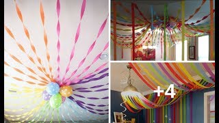 7 IDEAS PARA DECORAR EL TECHO CON PAPEL CREPE QUE PODRÍAS HACER EN DECORACIÓN DE TU PRÓXIMA FIESTA [upl. by Weinshienk]