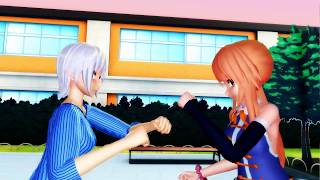 MMDFairy Tail  Lucy VS Lisanna  Fight After School Request [upl. by Aerdnac]